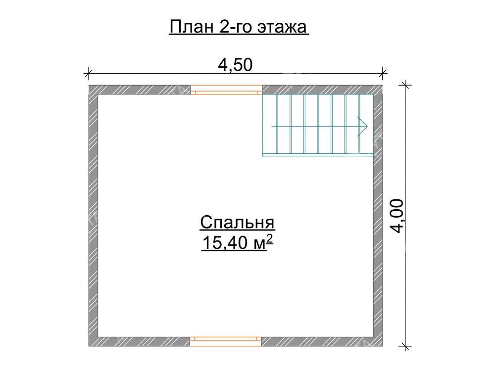 Дом из бруса Подольск план 2 этаж